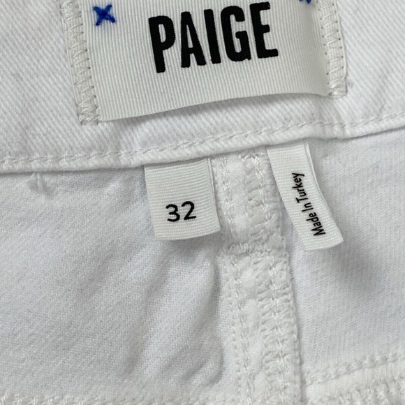 Paige Amber Jeans Crisp White Ankle Straight Mid Rise - Picture 8 of 8